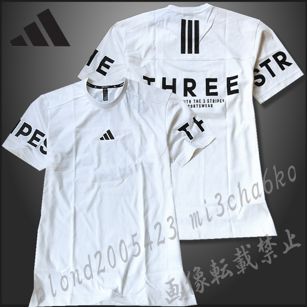 ■新品【adidas】アディダス ゴルフに最適 背面BIGロゴ 速乾生地 クルーネック 半袖シャツ■WH/2XL(XXL)_1