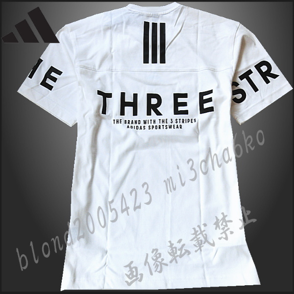 ■新品【adidas】アディダス ゴルフに最適 背面BIGロゴ 速乾生地 クルーネック 半袖シャツ■WH/2XL(XXL)_3