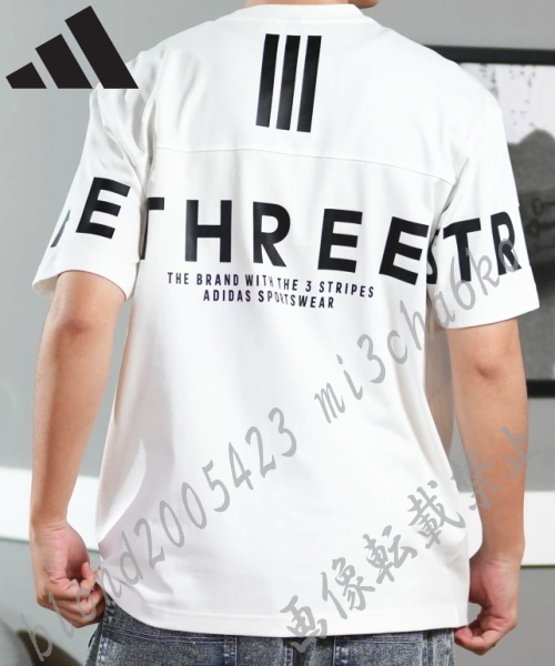 ■新品【adidas】アディダス ゴルフに最適 背面BIGロゴ 速乾生地 クルーネック 半袖シャツ■WH/2XL(XXL)_6