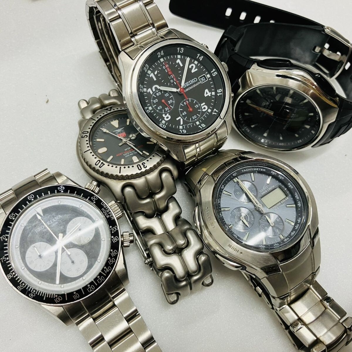 M418-7000 ■ 腕時計 20点 RADO D&G G-SHPCK Technos ELGIN CASIO SEIKO G-2310 WVA-500J 7T92-0CH0 2320-0060 クロノ 稼働 メンズ SA_4