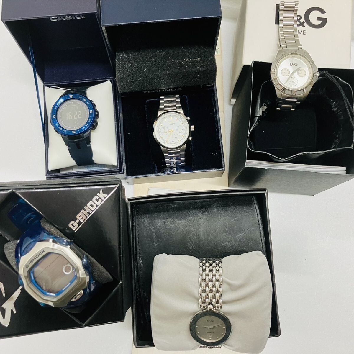 M418-7000 ■ 腕時計 20点 RADO D&G G-SHPCK Technos ELGIN CASIO SEIKO G-2310 WVA-500J 7T92-0CH0 2320-0060 クロノ 稼働 メンズ SA_5