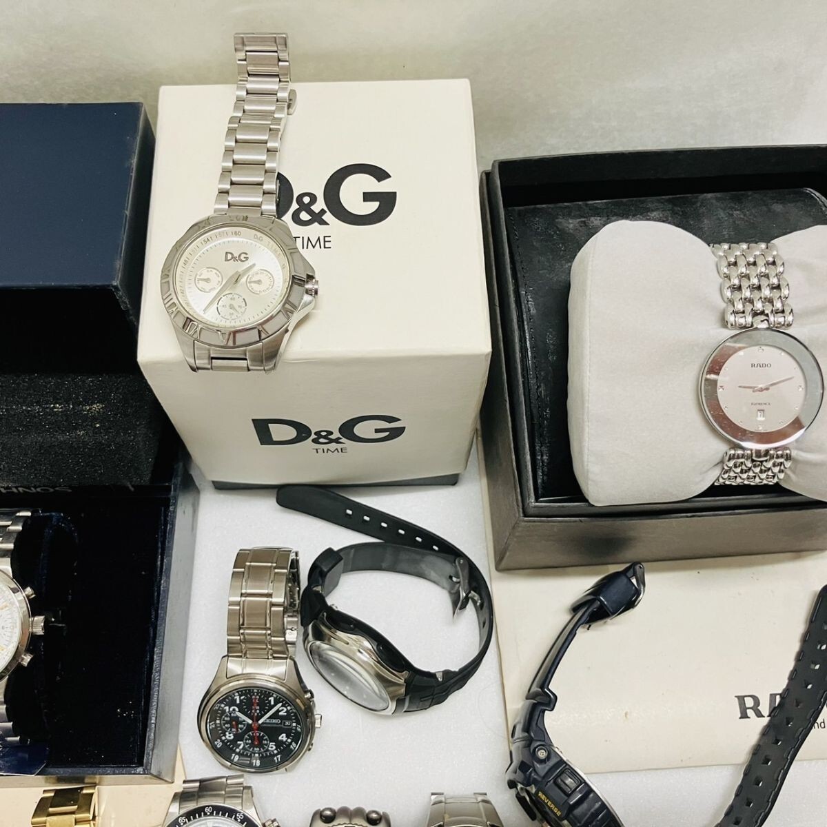 M418-7000 ■ 腕時計 20点 RADO D&G G-SHPCK Technos ELGIN CASIO SEIKO G-2310 WVA-500J 7T92-0CH0 2320-0060 クロノ 稼働 メンズ SA_6