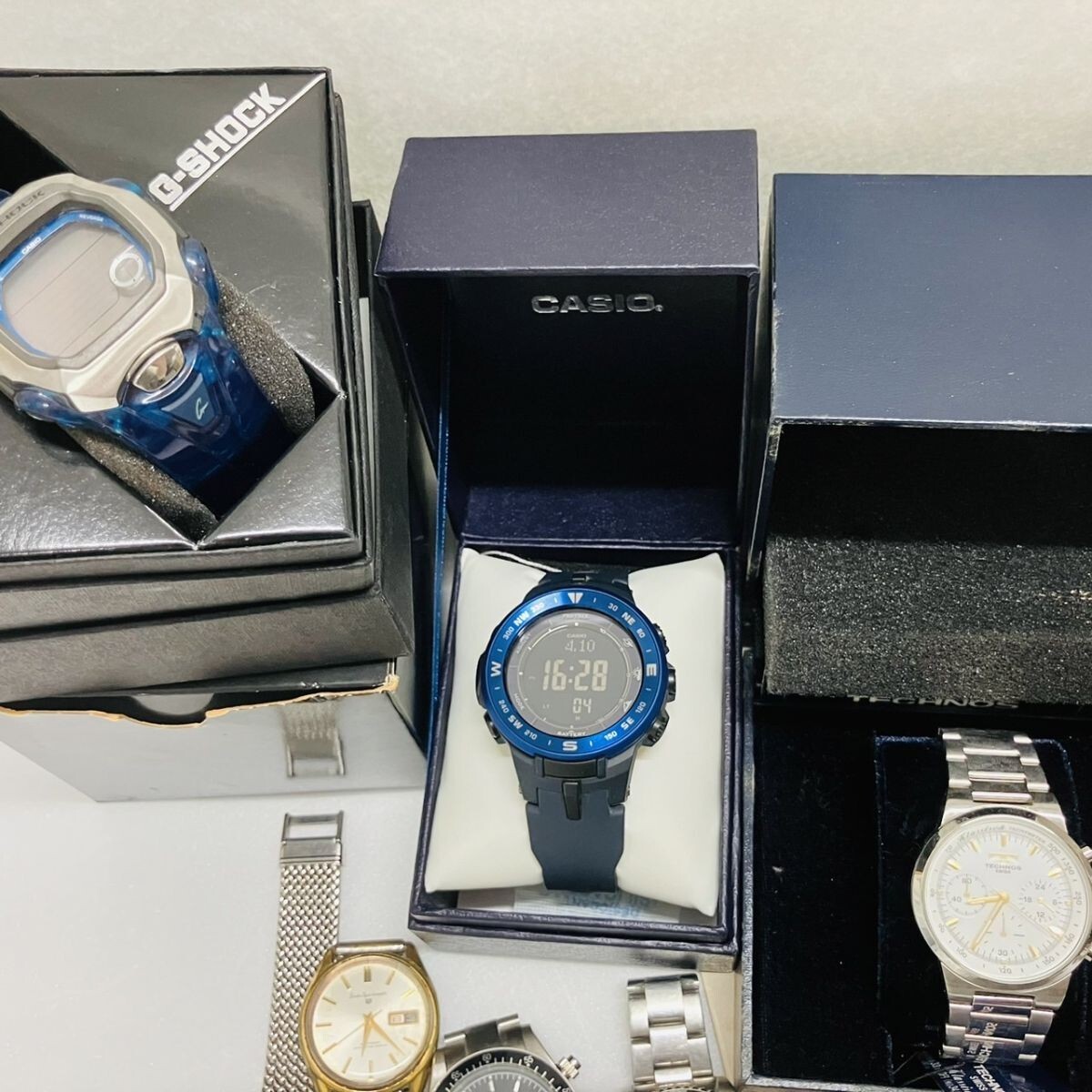 M418-7000 ■ 腕時計 20点 RADO D&G G-SHPCK Technos ELGIN CASIO SEIKO G-2310 WVA-500J 7T92-0CH0 2320-0060 クロノ 稼働 メンズ SA_7