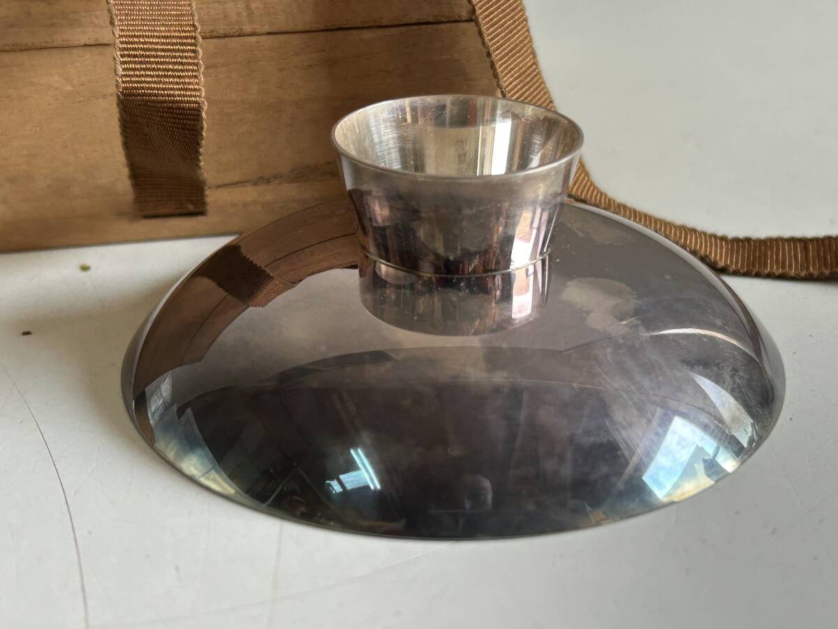 ①442◇銀杯◇酒器 純銀 生駒製 シルバー 盃 杯 69g 直径9cm (酒器