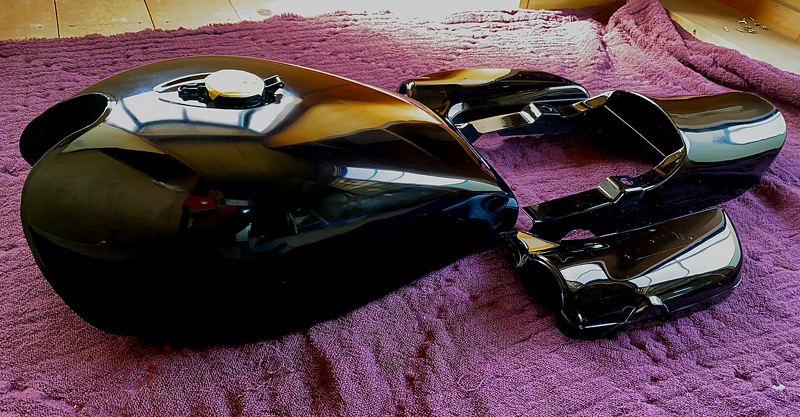 Z1 Z2 純正 内プレスタンク＆リプロサイドカバー テールカウル ソリッドブラック 外装4点セット 黒まめ スムージング岩城滉一仕様_3