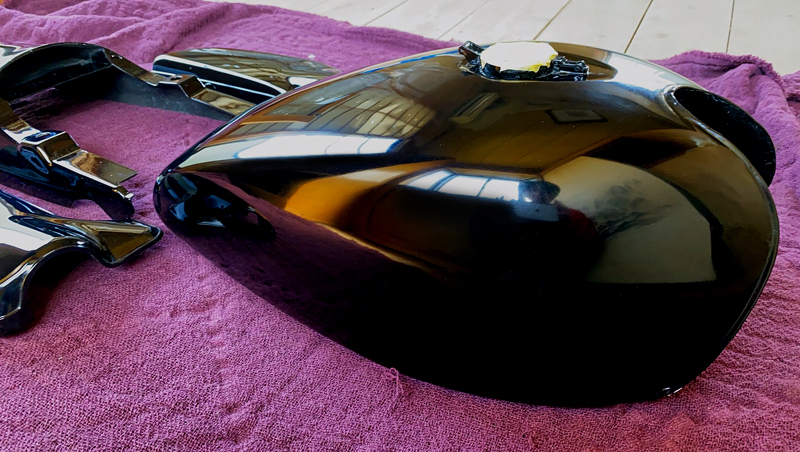 Z1 Z2 純正 内プレスタンク＆リプロサイドカバー テールカウル ソリッドブラック 外装4点セット 黒まめ スムージング岩城滉一仕様_5