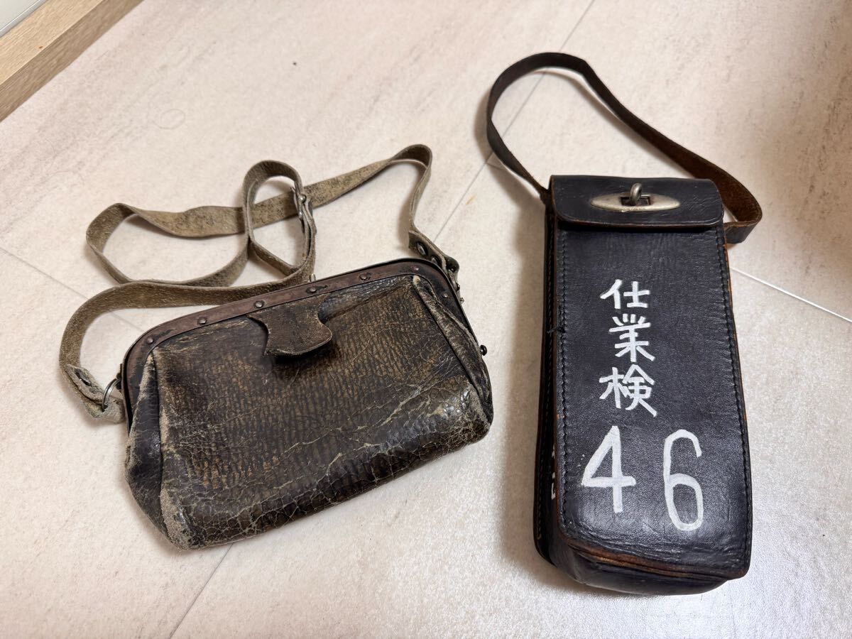 【鉄道関連品】ブレーキ弁ハンドルケースと車掌カバン_1