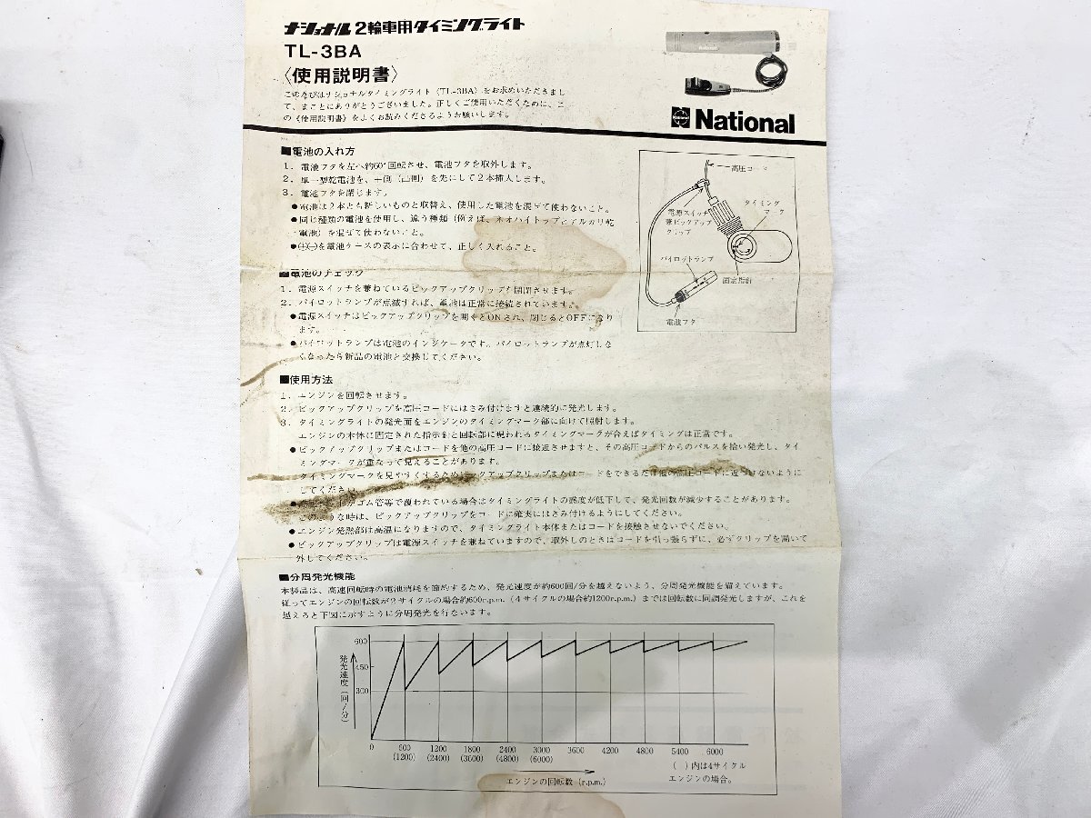 A91 通電確認済み National ナショナル 2輪車用 タイミングライト TL