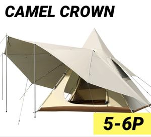 【最終値下げ】大型テント 二重層 キャンプ テント 5-6人 ファミリー ピラミッド型 UVカ