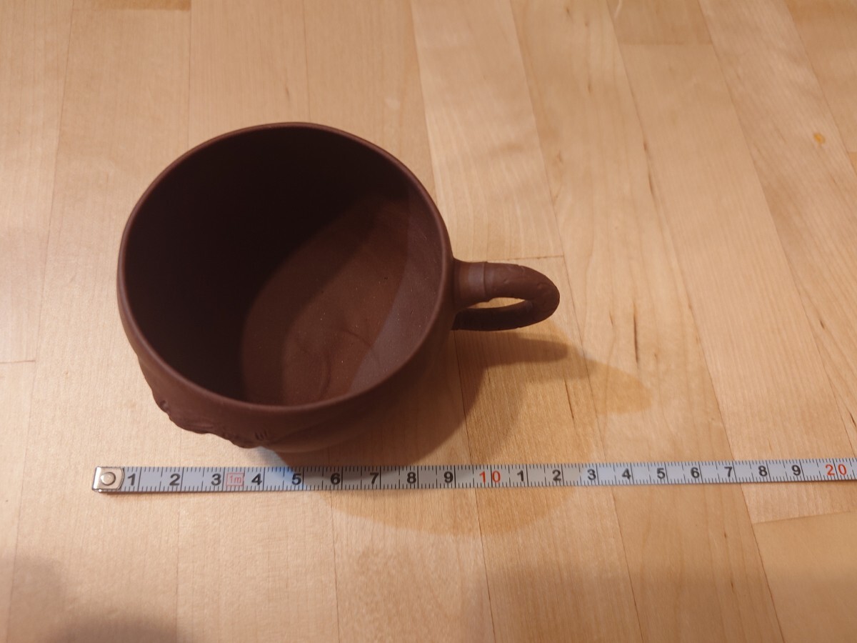 中国宜興 紫泥急須&茶杯四客 茶器セット 在銘 煎茶器 唐物 朱泥(施釉陶