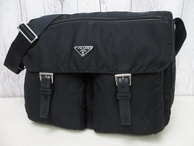 極美品 PRADA プラダ テスート メッセンジャーバッグ ショルダーバッグ