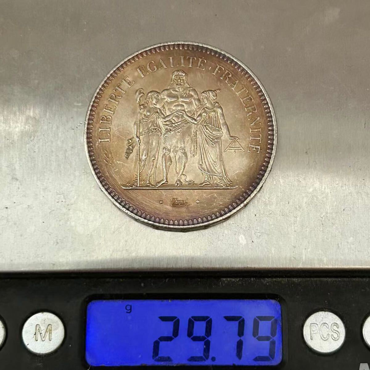 銀貨 1974年 ヘラクレス&女神 50フラン銀貨 フランス 銀貨 硬貨 古銭
