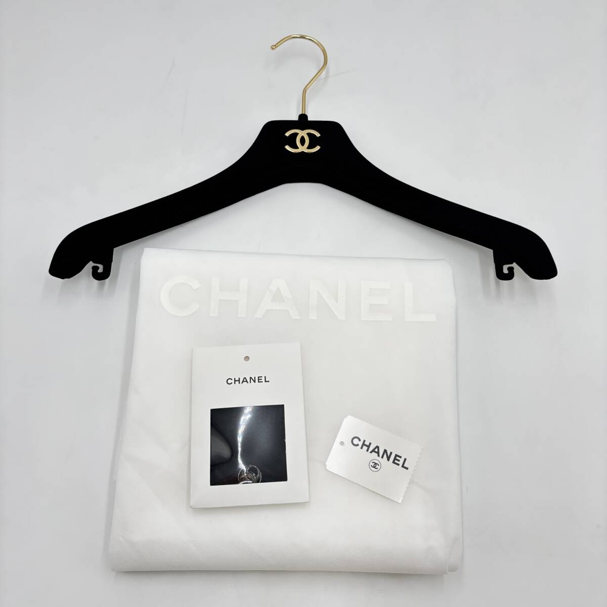 ハンガー 保存袋 補修布 タグ 付】 CHANEL ロゴ チュニック ＃40