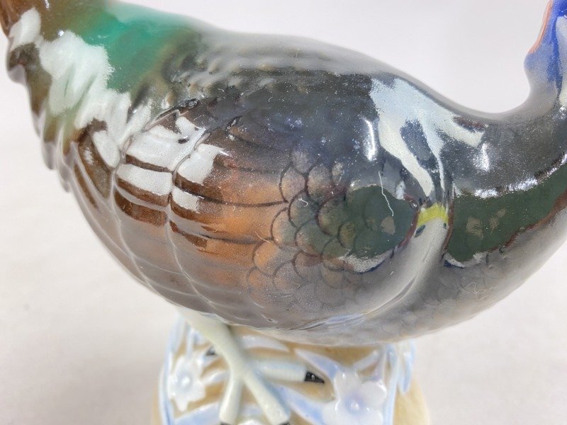 ac225 香蘭社 キジ 置物 フィギュリン 鳥 高さ23cm 陶器 オールド