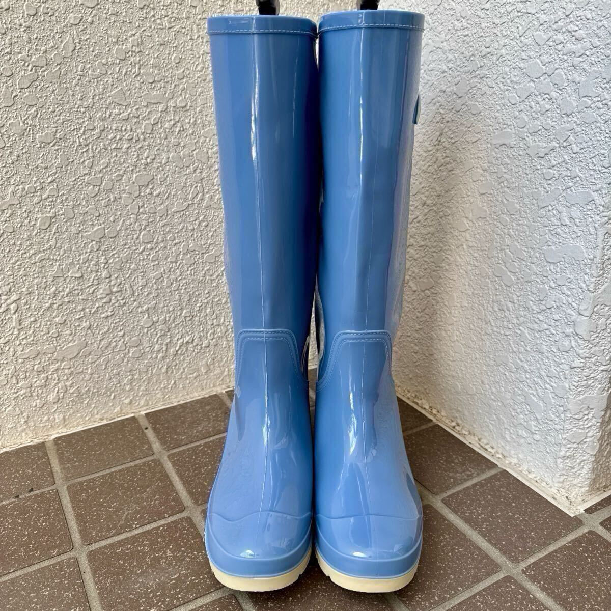 JUNDENG レインブーツ 長靴 ブルー 41/42(25.5〜26.0㎝)(長靴、レイン