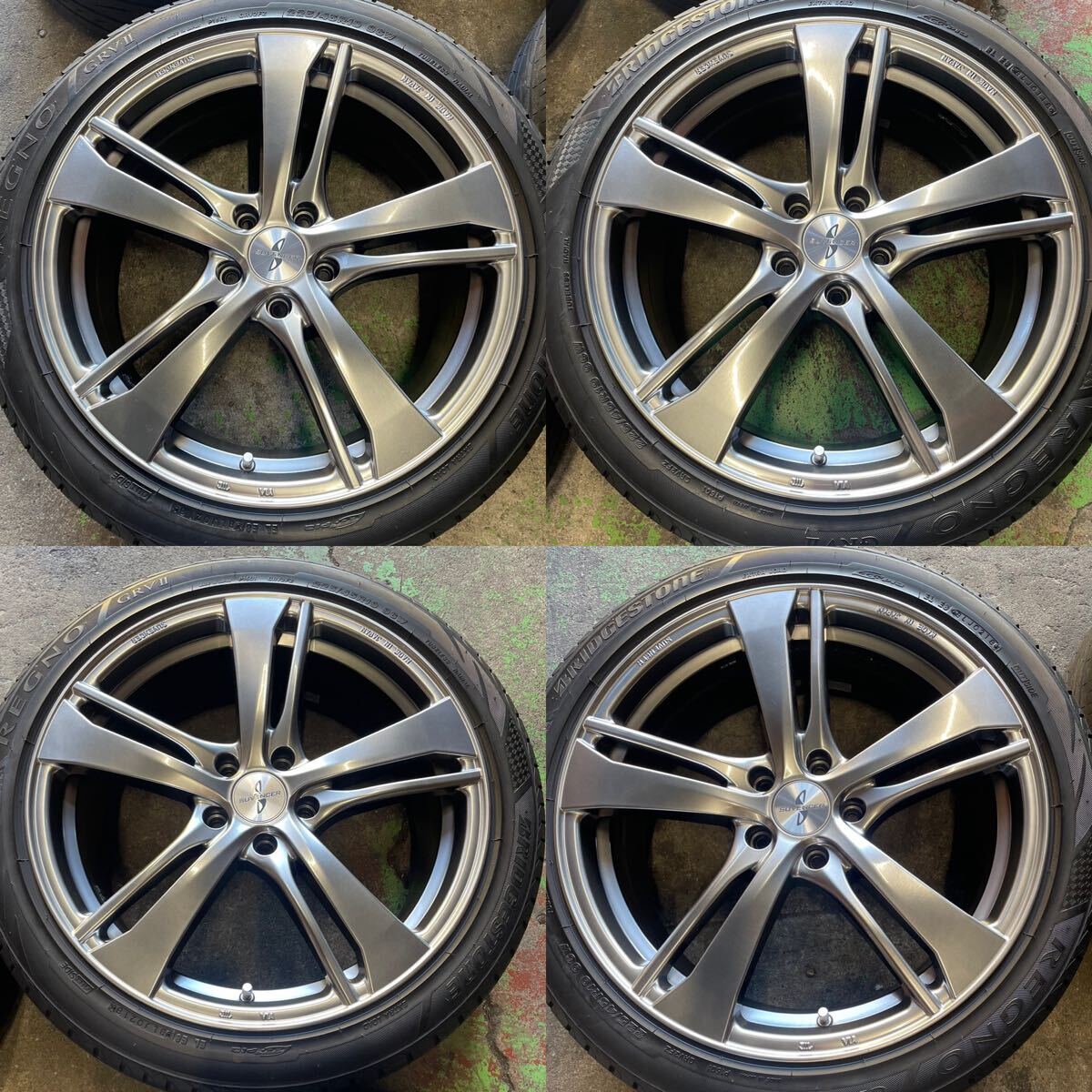 中古 ブリヂストン SUVENCER サヴェンサー AW5s 19×8.0j+48 5/114.3 レグノ GRVⅡ 225/45R19 1オマケタイヤ4本セット！BS _1