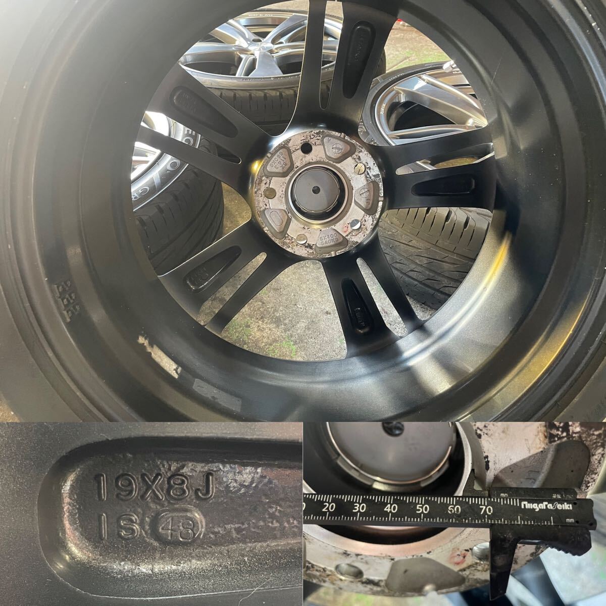 中古 ブリヂストン SUVENCER サヴェンサー AW5s 19×8.0j+48 5/114.3 レグノ GRVⅡ 225/45R19 1オマケタイヤ4本セット！BS _3