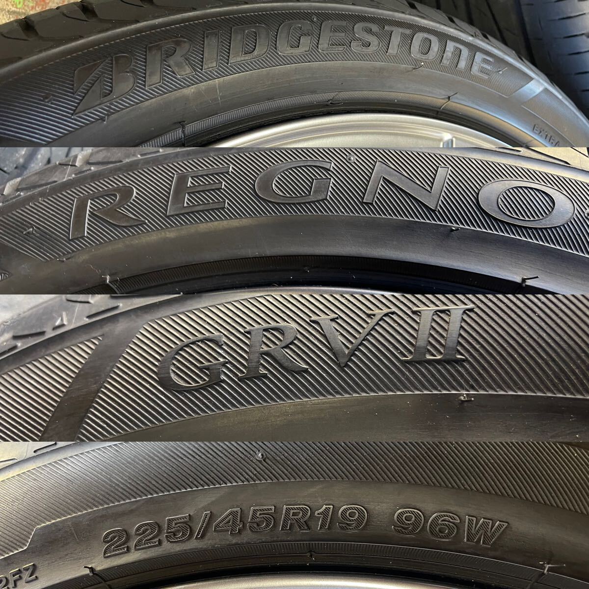 中古 ブリヂストン SUVENCER サヴェンサー AW5s 19×8.0j+48 5/114.3 レグノ GRVⅡ 225/45R19 1オマケタイヤ4本セット！BS _4