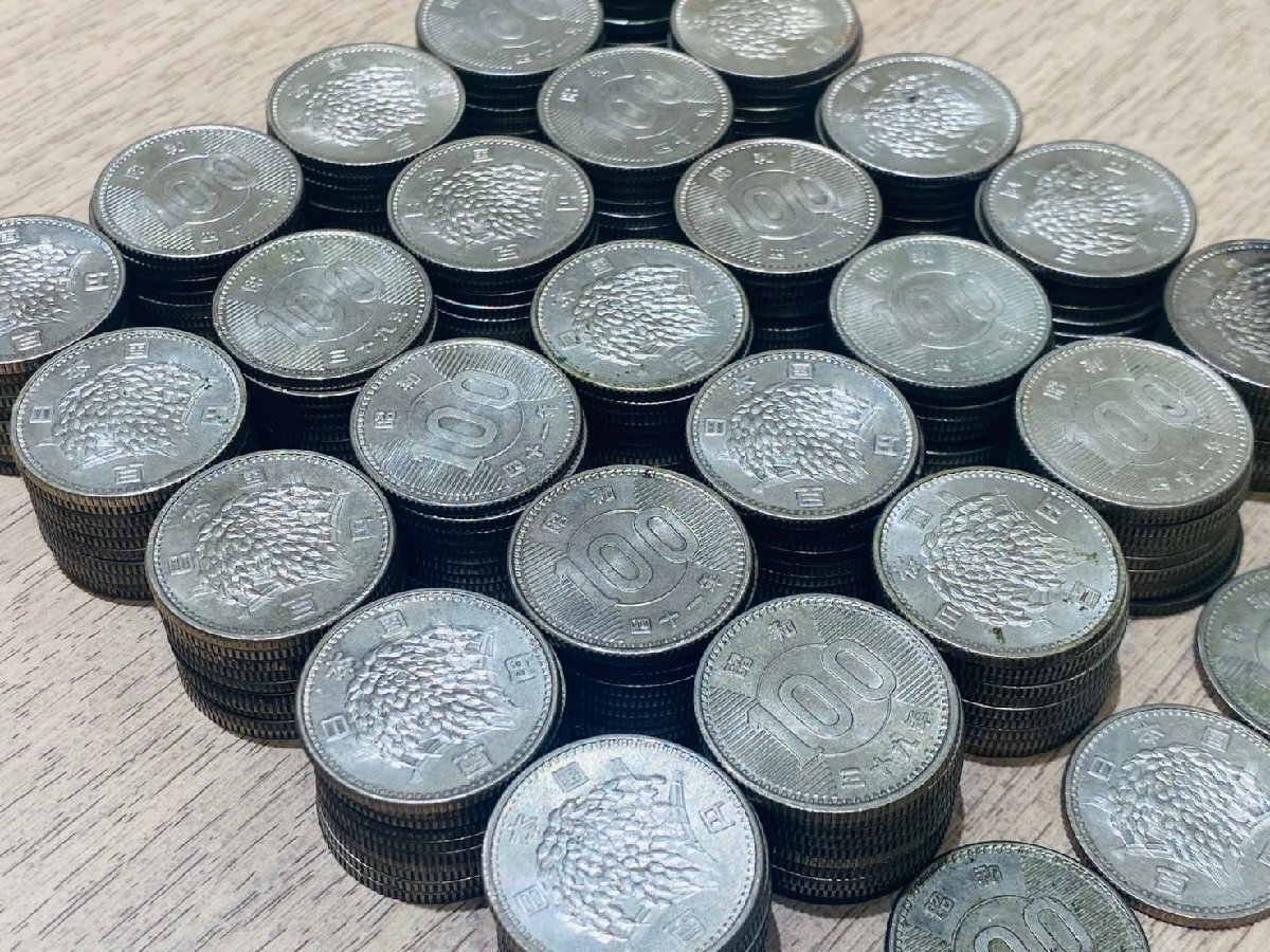 OAK5299a】1円スタート 1000円銀貨 100円銀貨 1000円銀貨24枚 稲穂255