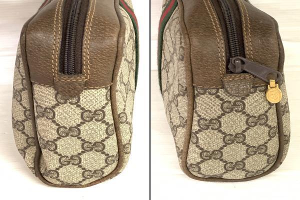□GUCCI グッチ オールドグッチ ヴィンテージ シェリーライン GG柄 PVC