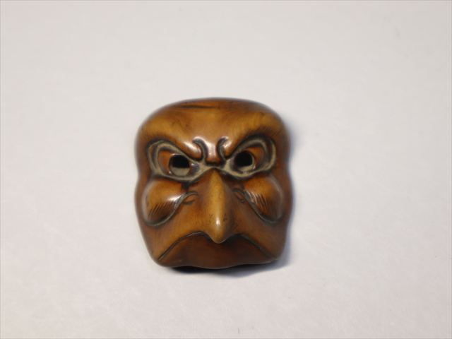 ☆時代根付 烏天狗 面根付 在銘 緒締め玉 提げ物 印籠(根付)｜売買され