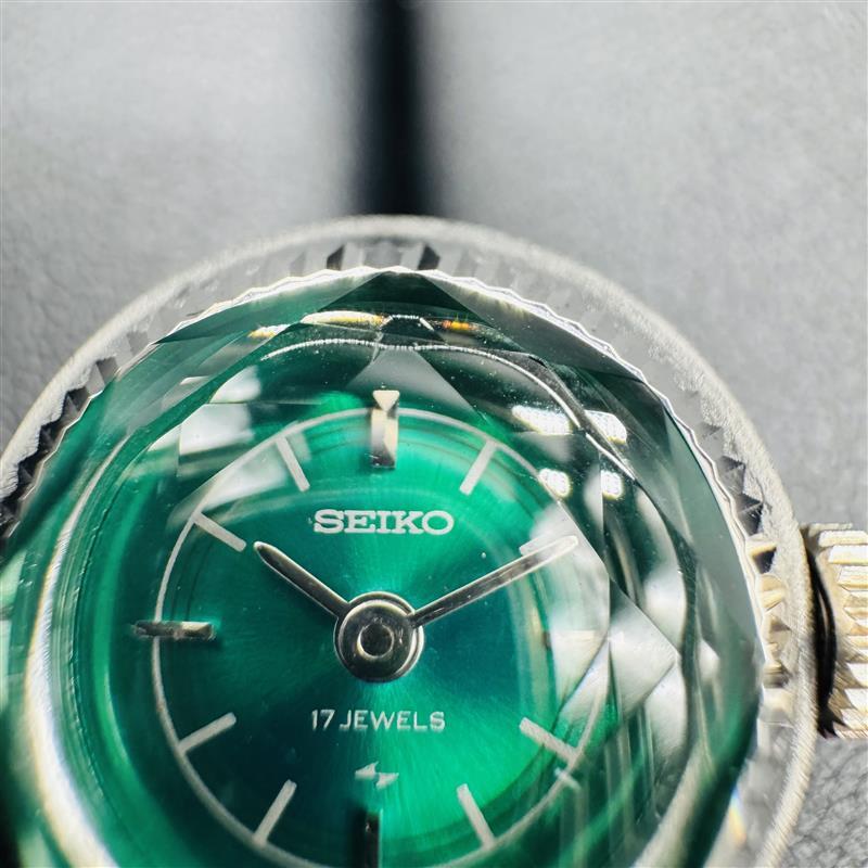リングウォッチ SEIKO 17JEWELS 手巻き 機械式 グリーン 緑 シルバー