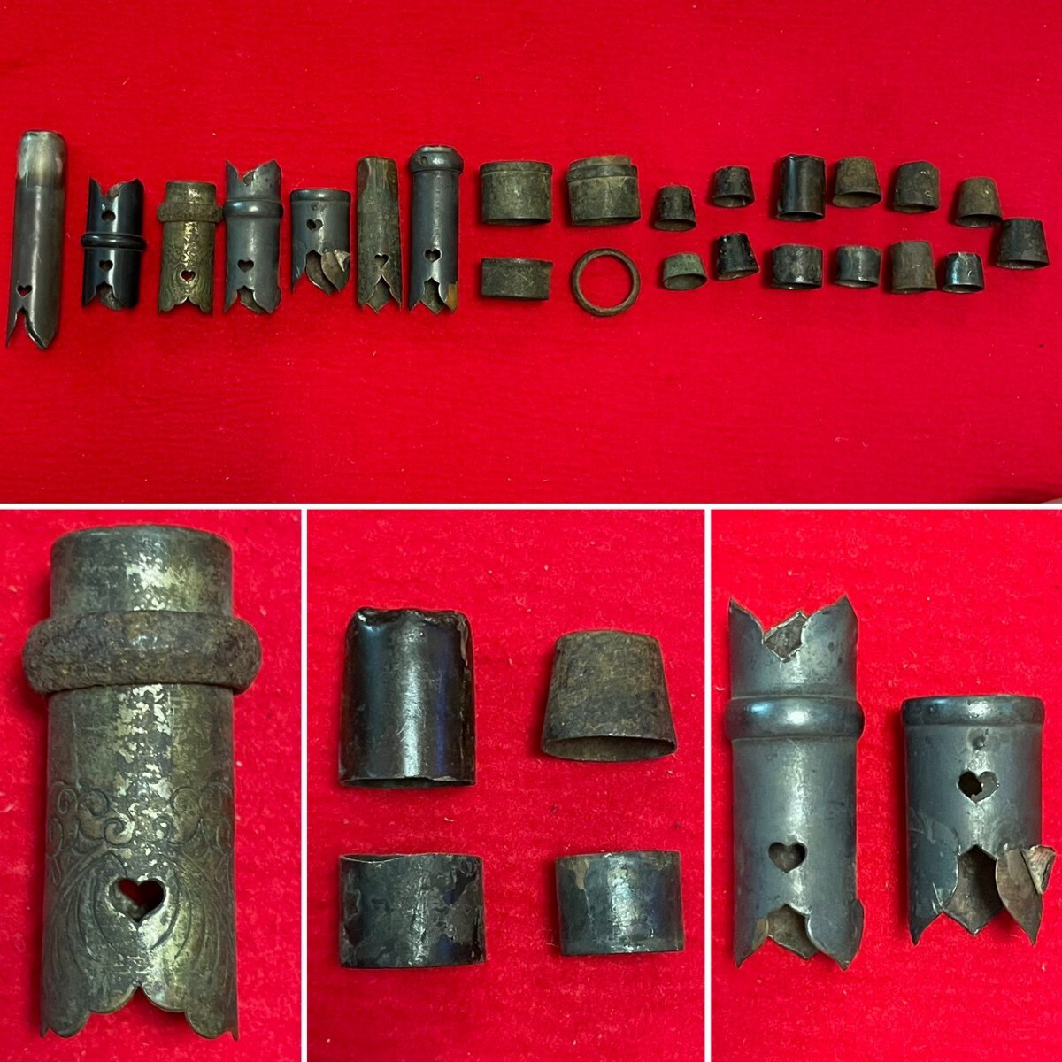 槍 口金まとめて 時代物 部品取り ジャンク品 ミリタリー 武具 甲冑 鎧 