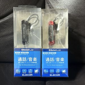 SNT1061 【新品未開封】エレコム　Bluetoothワイヤレスヘッドセット「LBT-HS20MPC」2点セ