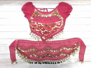 アラビアン 踊り子 オリエンタル衣装 ベリーダンス コスチューム コスプレ チェーン トッ