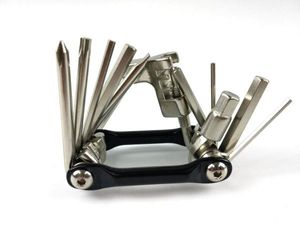 多機能自転車工具セット 携帯マルチツール ドライバー 六角レンチ チェーンカッター ブラ
