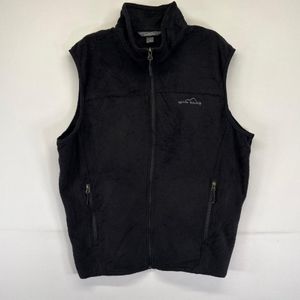 古着 エディー・バウアー Eddie Bauer フリースベスト フルジップ ワンポイントロゴ刺繍