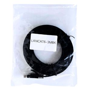 フラット薄型 LANケーブル 3m CAT6 爪折れ防止 RJ45コネクタ LANCAT6-3MBK