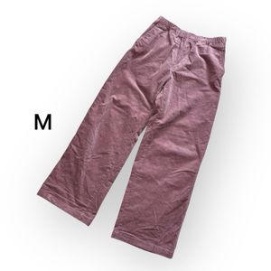 MUJI 無印良品 ムジルシ 婦人 ストレッチ コーデュロイ　イージーストレートパンツ ピン