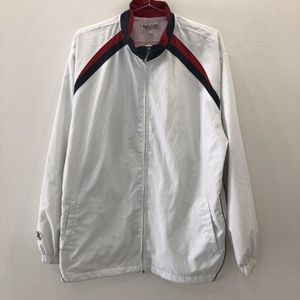 LV7097 BALL LINE バスケットボール ジップブルゾン ジャージ ホワイト メンズ XL