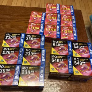 未使用 未開封 maxell GIGAMO MO 1.3GB 40枚 MOディスク マクセル 640MB 40枚 MO 230MB