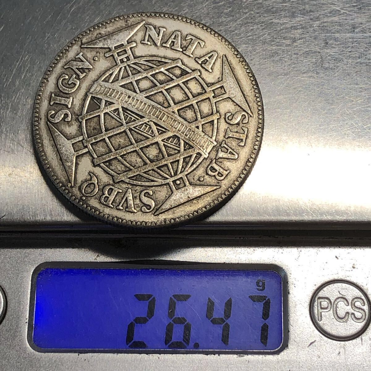 本物 植民地銀貨 1817年 ポルトガル640レイス 実測26.15g 本物 植民地銀貨 1817年 ポルトガル640レイス 実測26.15g Antique