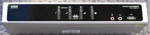 サンワサプライ「SW-KVM4HDC」デュアルリンクDVI対応パソコン自動切替器（４台用）・ジャ