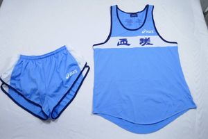 美品　男子陸上部　asics アシックス　レーシングシャツ シングレット　レーシングパンツ