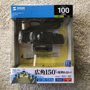 WEBカメラ サンワサプライ CMS-V43BK 100万画素 広角150° Windows11対応 中古品 動作未