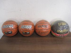 S-854【2-5】●9 スポーツ店在庫品 モルテン バスケットボール 4点まとめて ミニバス 5号