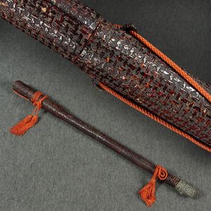 DT639 時代弓道具 紙縒り編 / 漆塗 矢筒 鹿革製石突付 全長101cm / 深93cm・紙縒り矢筒