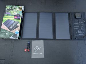 ◎0802u0904　エレコム ソーラーチャージャー ソーラーパネル 21W 3枚 2ポート 折りたた