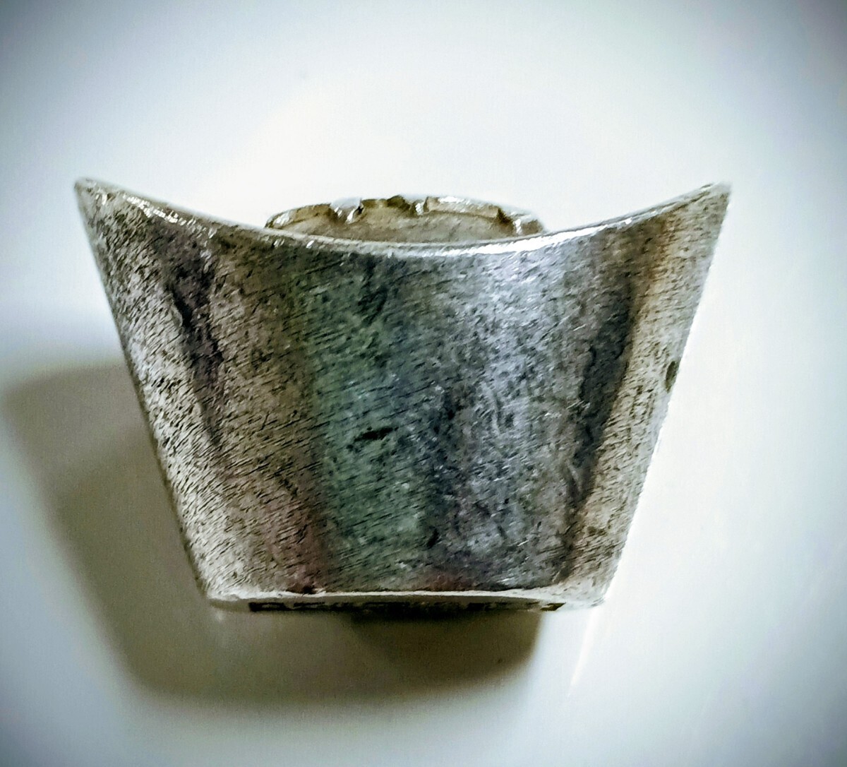 △ 約50g以上 福 馬蹄銀 元宝 大清庫銀刻印 銀錠 銀足 骨董 銀塊 聚寶