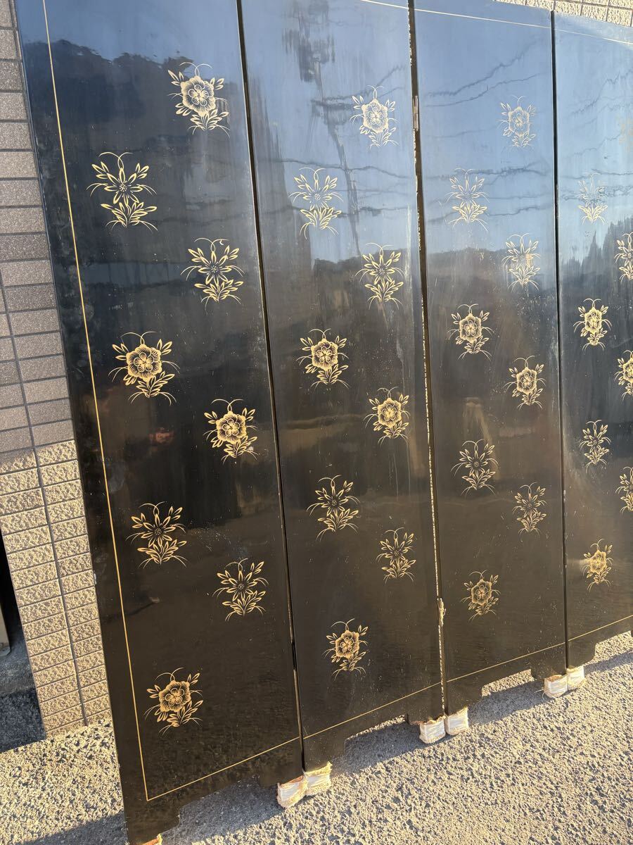 ☆ 衝立 螺鈿細工 中国美術 屏風 パーテーション 花鳥図 インテリア