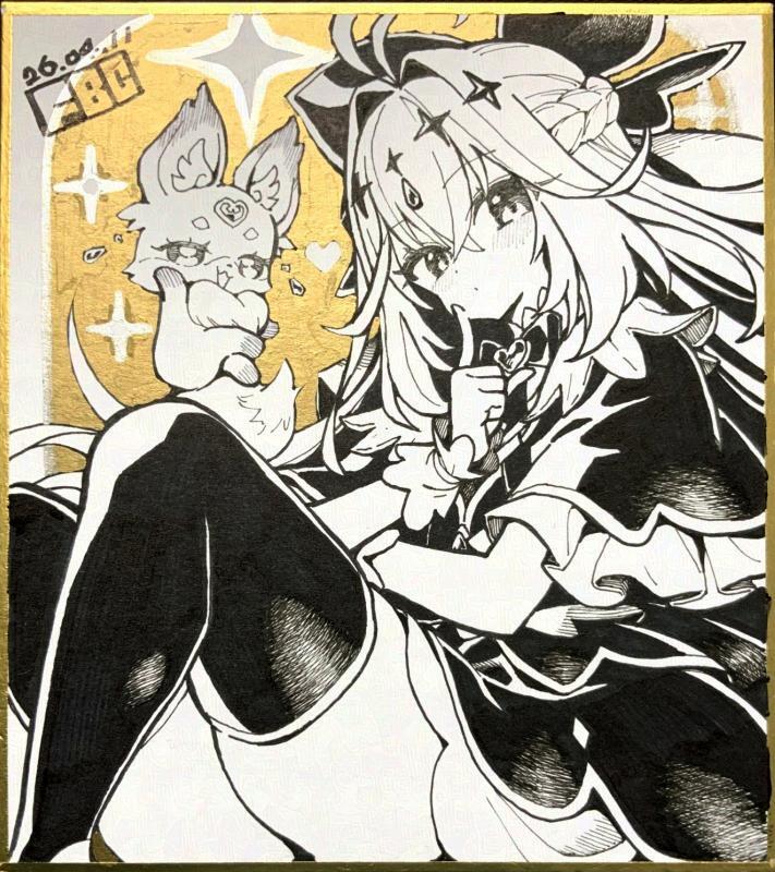 セ*リ様 名探偵プリキュア　キュアアルカナ・シャドウ　イラスト　手描き　色紙 手描きイラスト・ミニ色紙 】「名探偵プリキュア！」キュアアルカナ