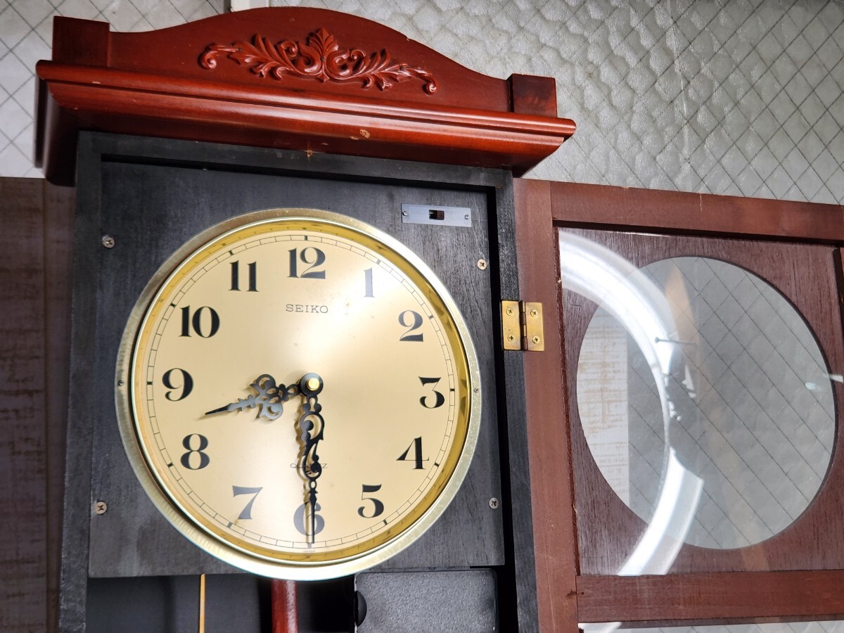 未使用 掛時計 SEIKO PQ839B クォーツ 昭和レトロ ボンボン SEIKO セイコー 昭和レトロ 振り子時計 ボンボン時計 掛時計 掛け時計