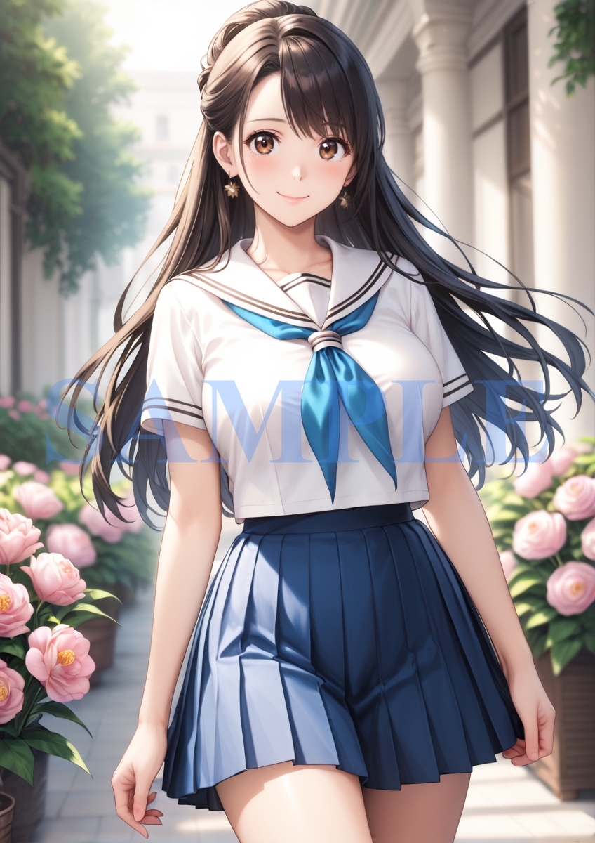 L497 オリジナル A4 ポスター イラスト アート アニメ AI 美女