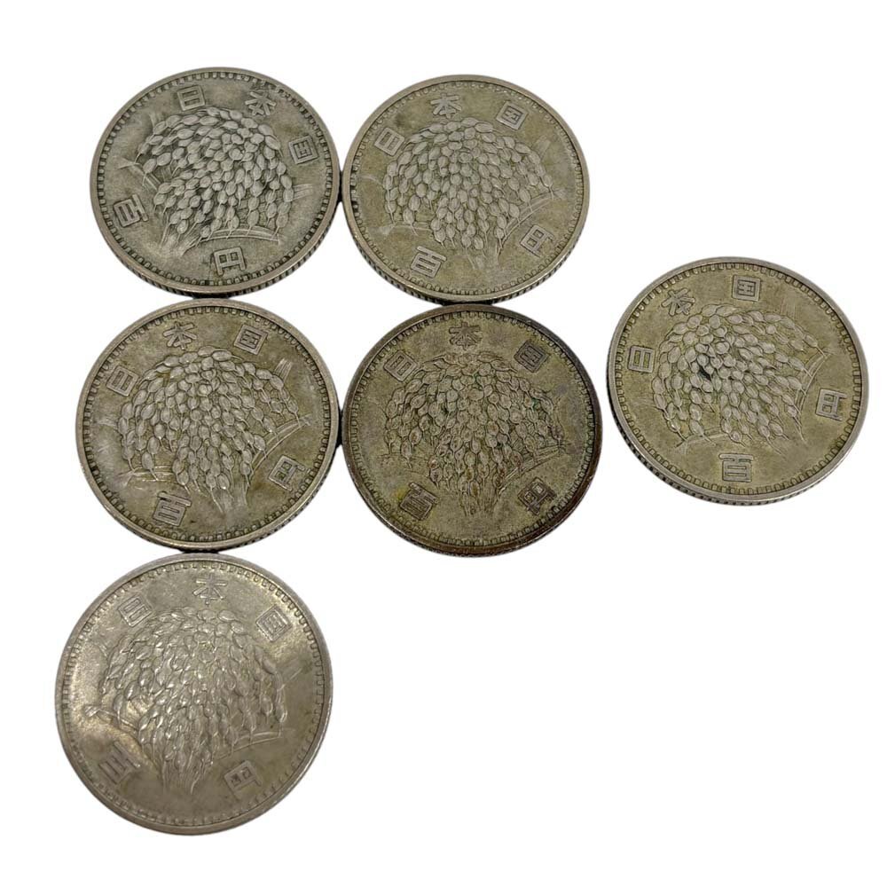 26-2277【良品/送料注意】旧100円銀貨 6枚セット 昭和35.36.39年 稲穂