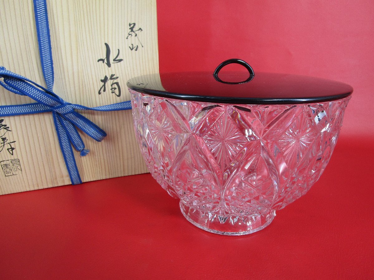 未使用 茶道具 水崎長寿作 ガラス箸洗 5客揃 小吸物椀 硝子茶器 汁椀紙箱 未使用 茶道具 水崎長寿作 ガラス箸洗 5客揃 小吸物椀 硝子茶器 汁椀