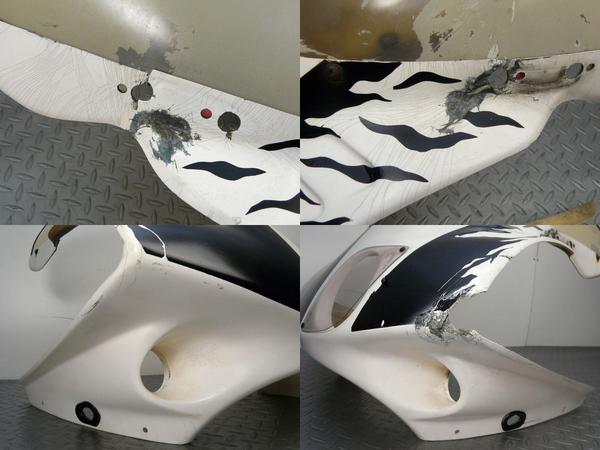 ♪FZR250R/3LN 社外 FRP アッパーカウル 片目仕様 (Y1006A16)(フロント